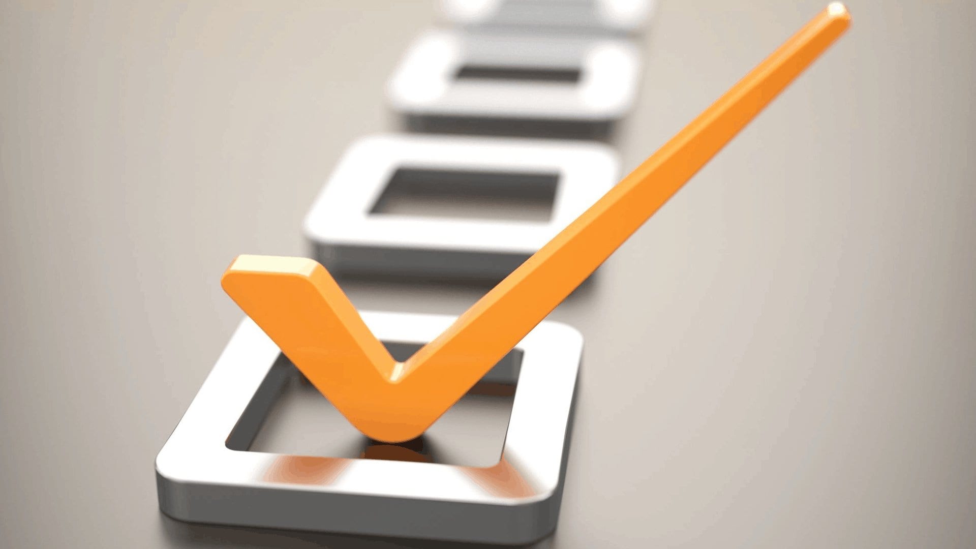 Launching a website requires a checklist. Boxes with an orange check.