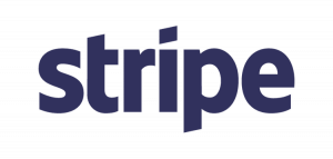 Stripe logo in dark blue lettering.