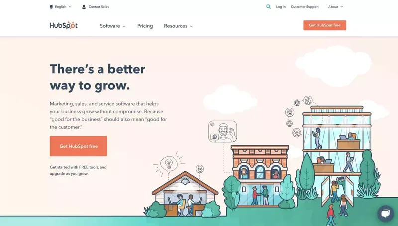 Hubspot home page. With the title