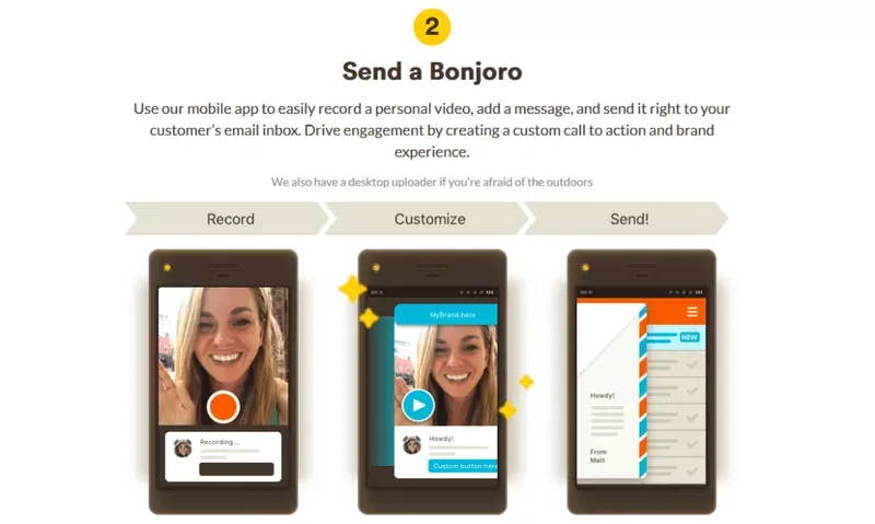 Using Bonjoro is as easy as recoding, customizing, and send.