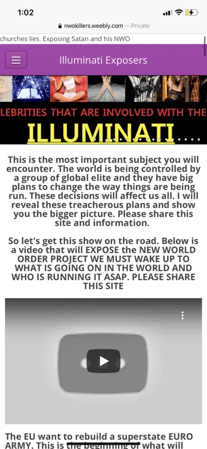 Web Design Mistakes found at Illuminati Exposed