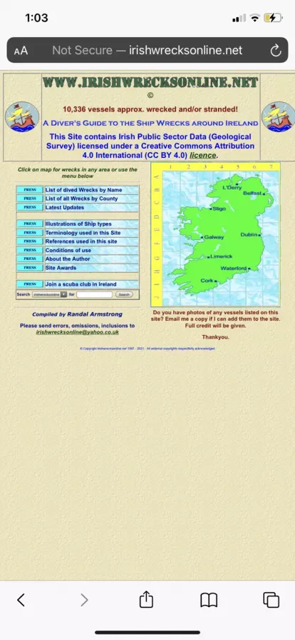 Web Design Mistakes found at Irish Wrechs Online