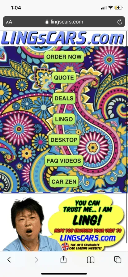 Web Design Mistakes found at Lings Cars