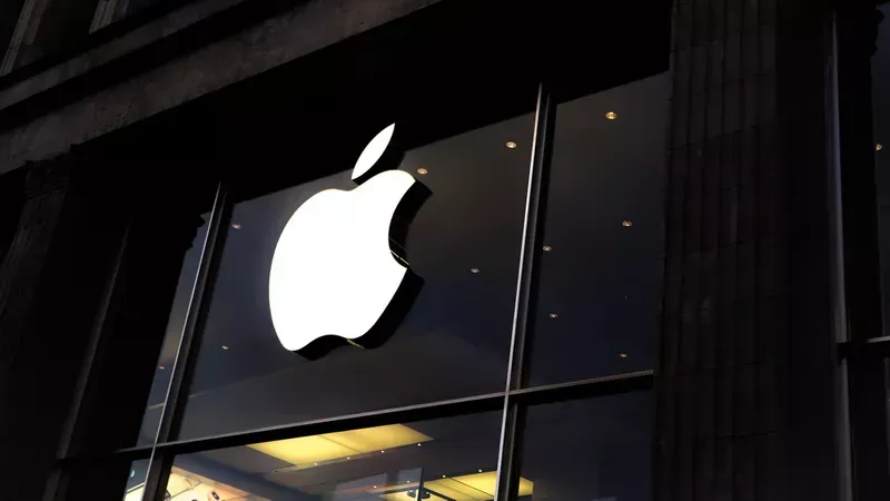 Apple Store shop front with logo; Apple's target audience.