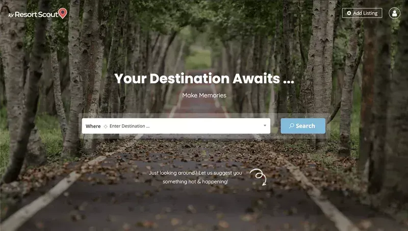 rvResortScouts home page targets their target audience.