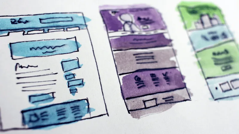 Watercolor mockup of an RV Park Website Design.