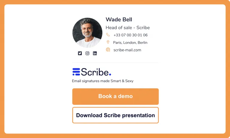 Sample scribe email signature.